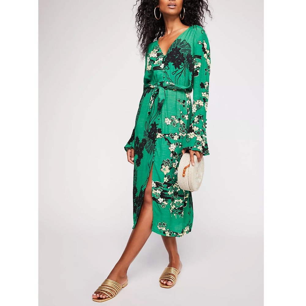 Free People Mixed Print Twist Dress